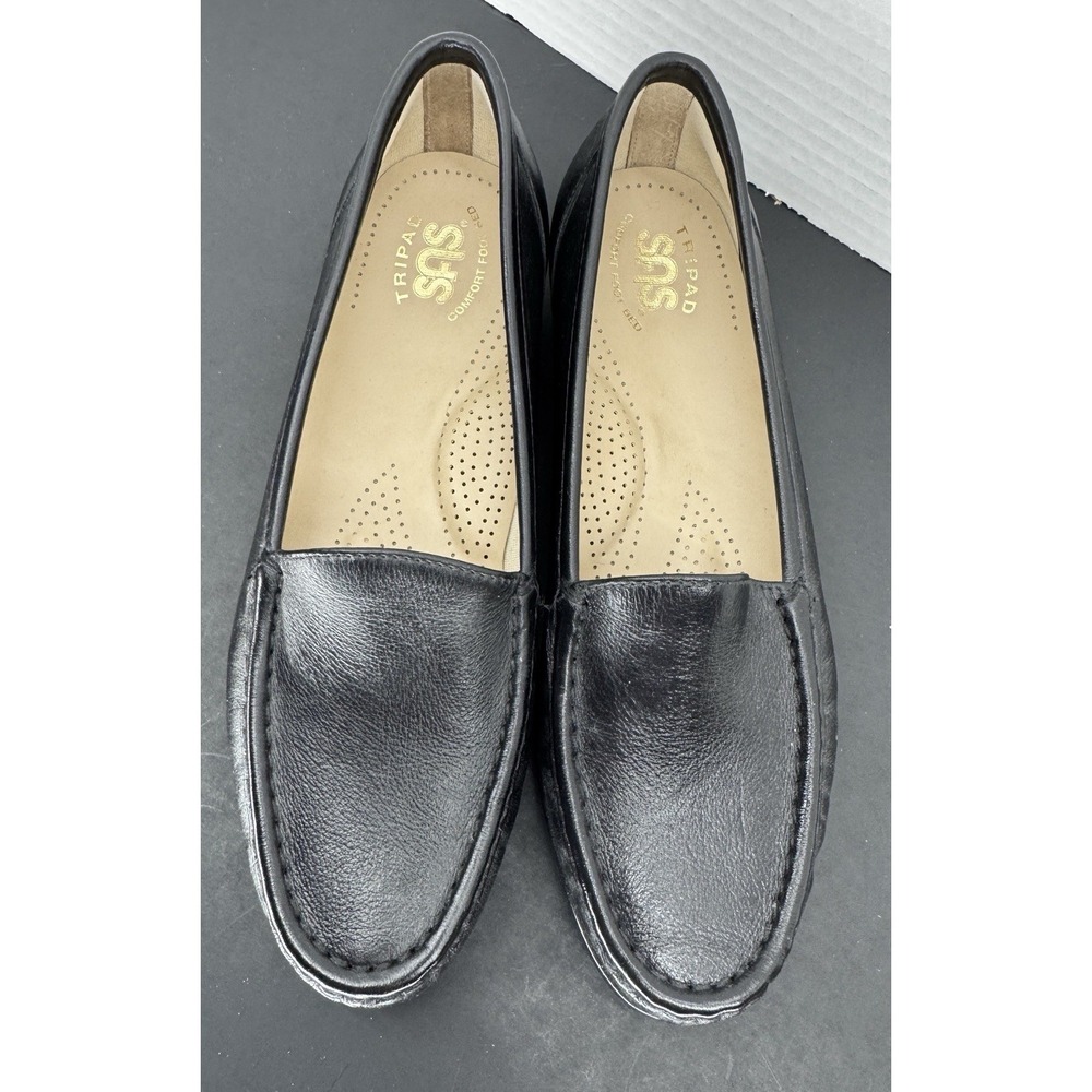SAS 7N Simplify Black Tripad Comfort Slip On Loafers ~ 7 Narrow Womens Shoes USA - Picture 3 of 9